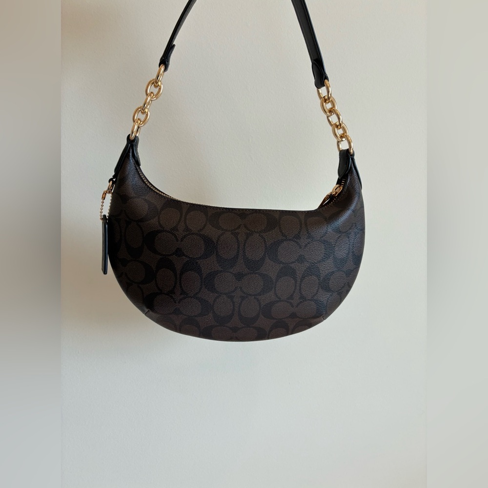 Coach Mini Payton Hobo Bag In Signature Canvas Brown and black - Picture 5 of 9